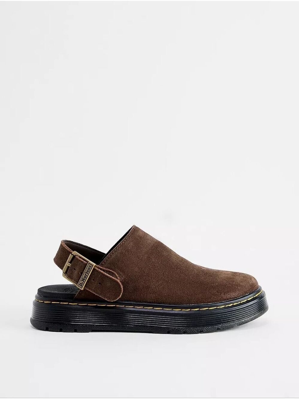 NWOT Dr. Martens Brookline Brown Suede Slingback Mules Clogs Women’s 9 Men’s 8 - Picture 3 of 17